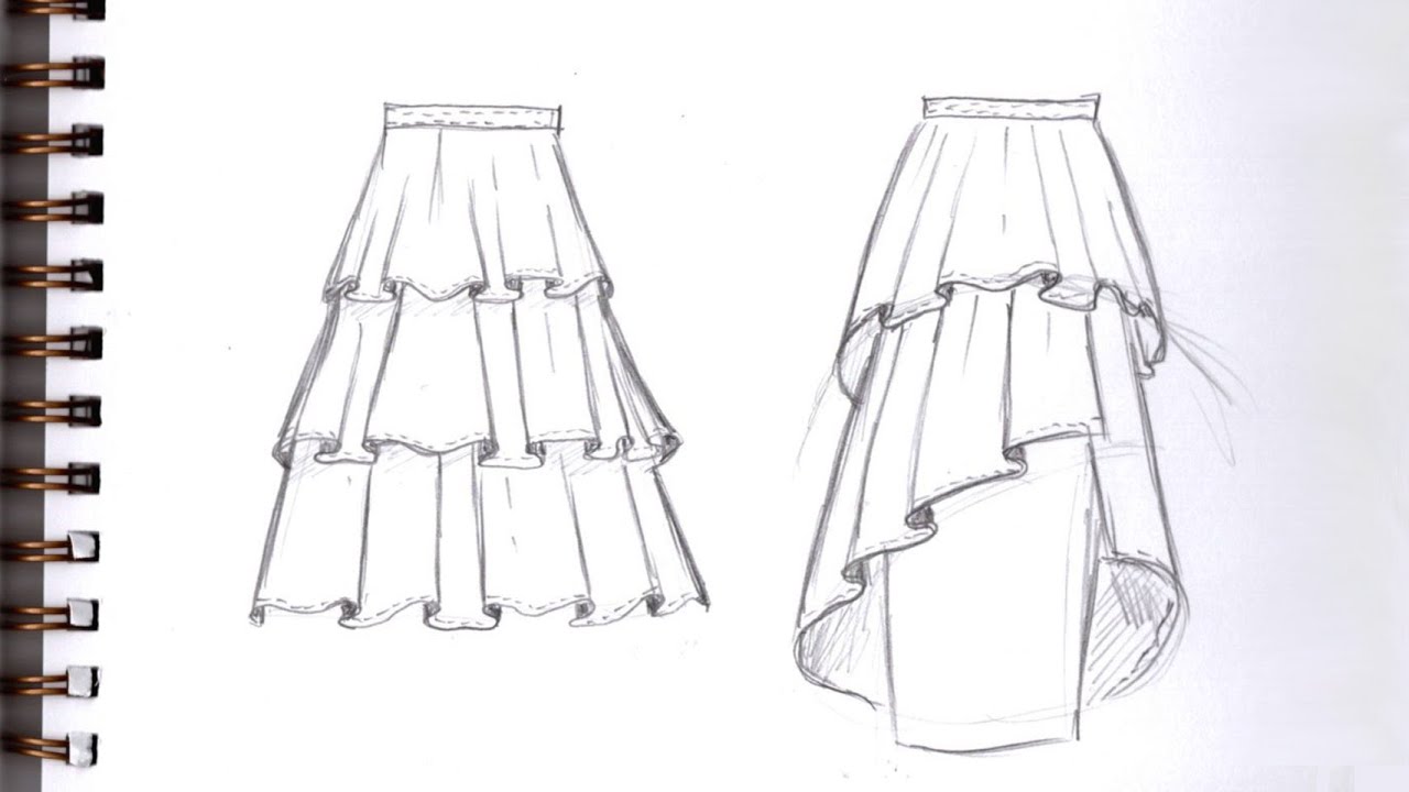 How to Draw a Ruffle Skirt