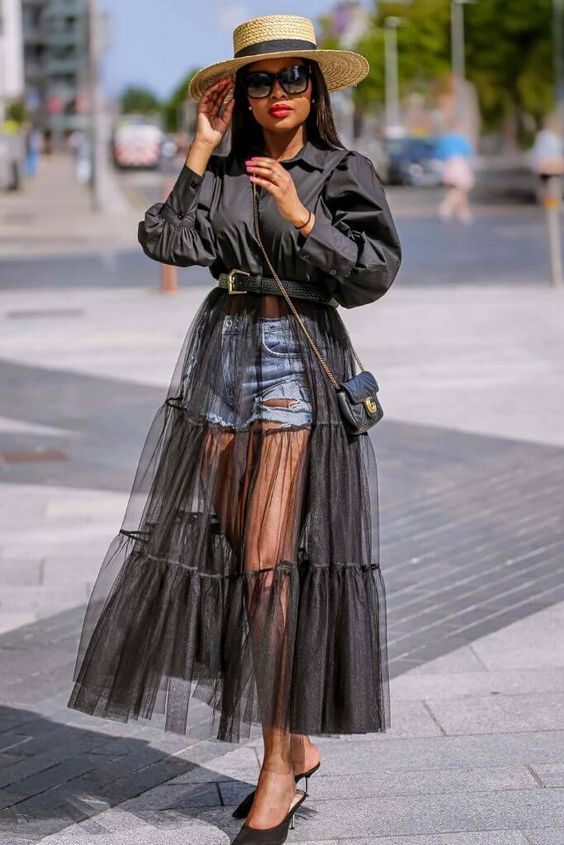 What to Wear under Transparent Skirt